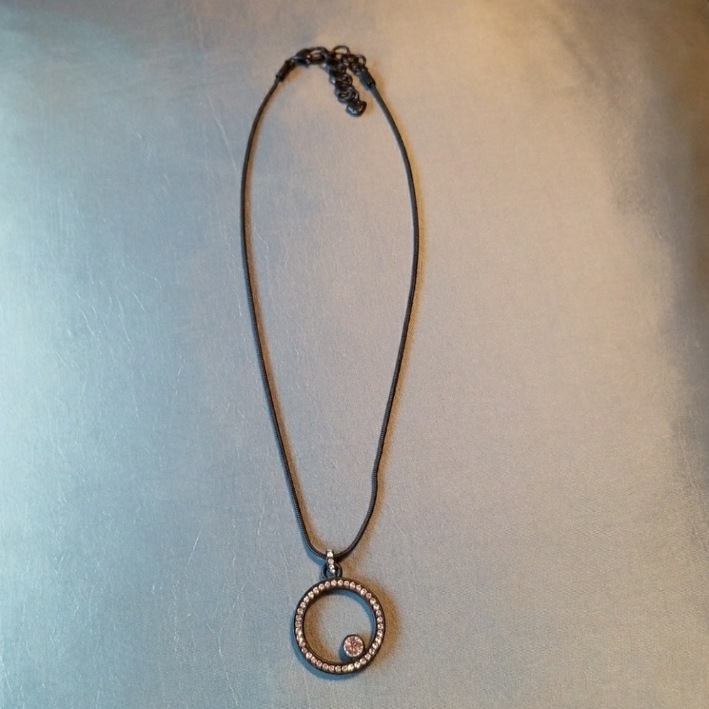 Brighton black and crystal circle necklace